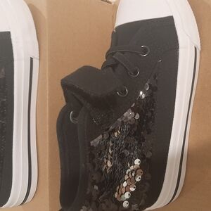Black Sequin Small Child Sneakers